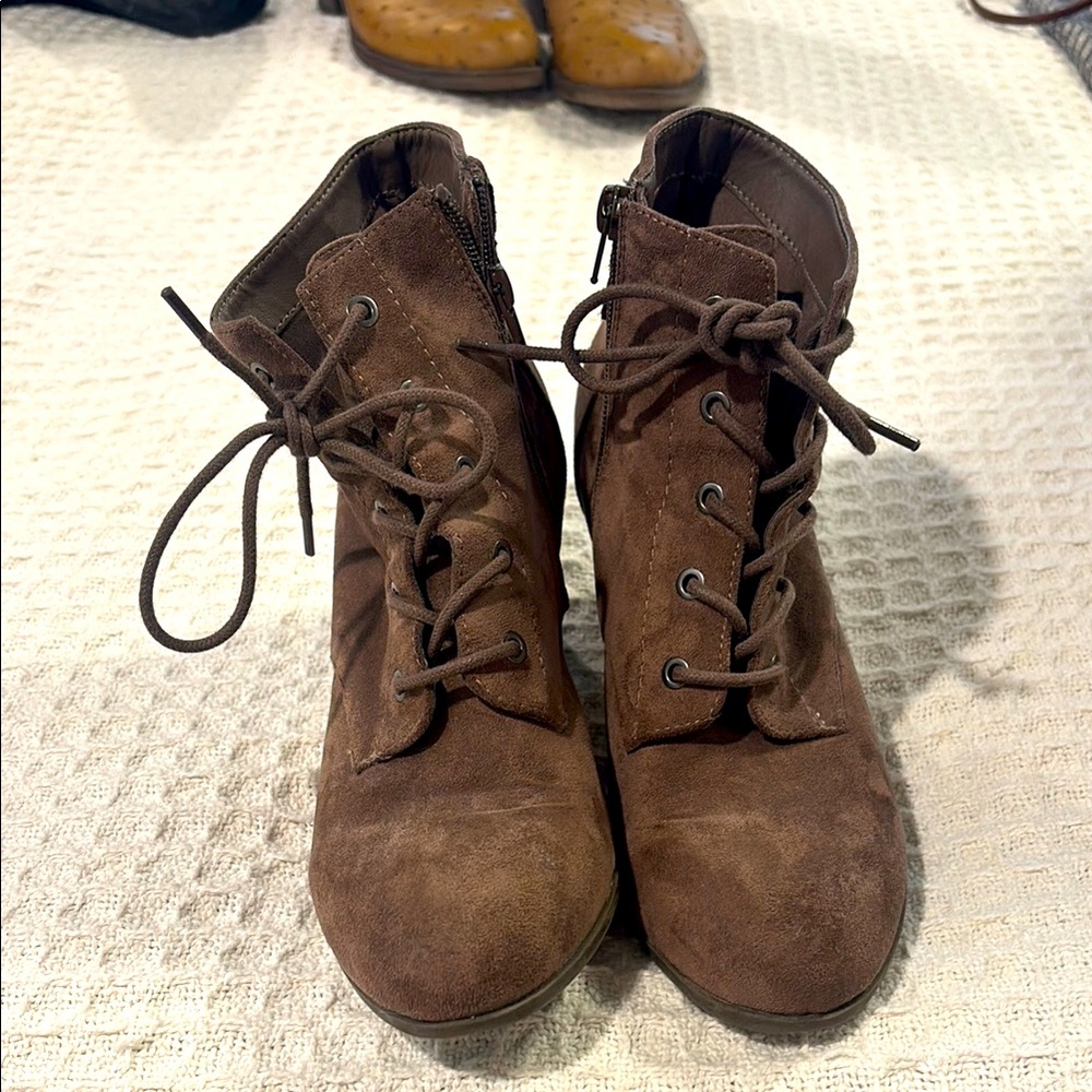 Brown Suede Ankle Boots